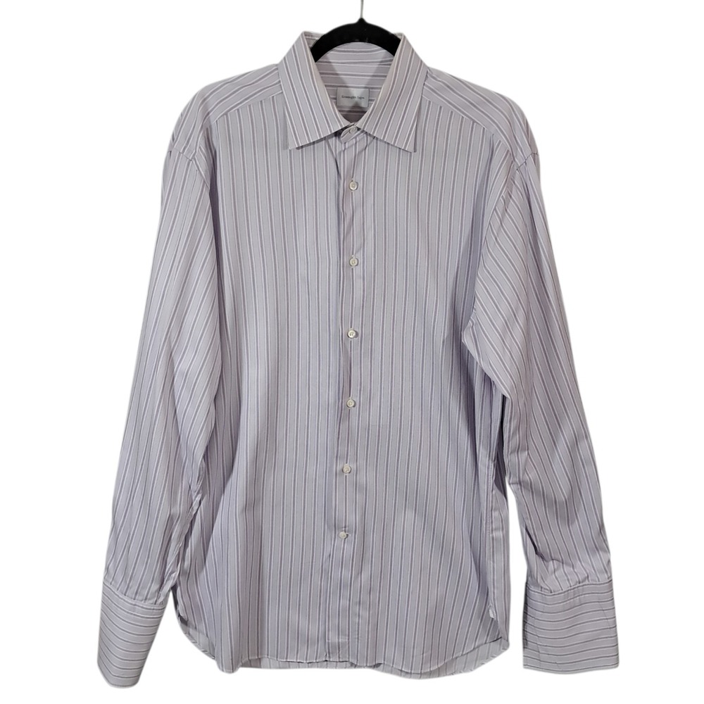 Ermenegildo‎ Zegna Dress Shirt Mens 16-42 Violet Purple Button Up French Cuffed